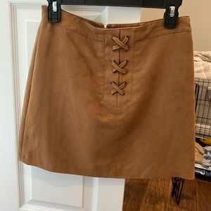 BCBG Tan Suede Skirt